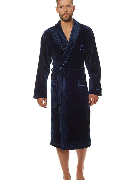 Men’s Bathrobe model 190016 Dark Blue by L&L Collection