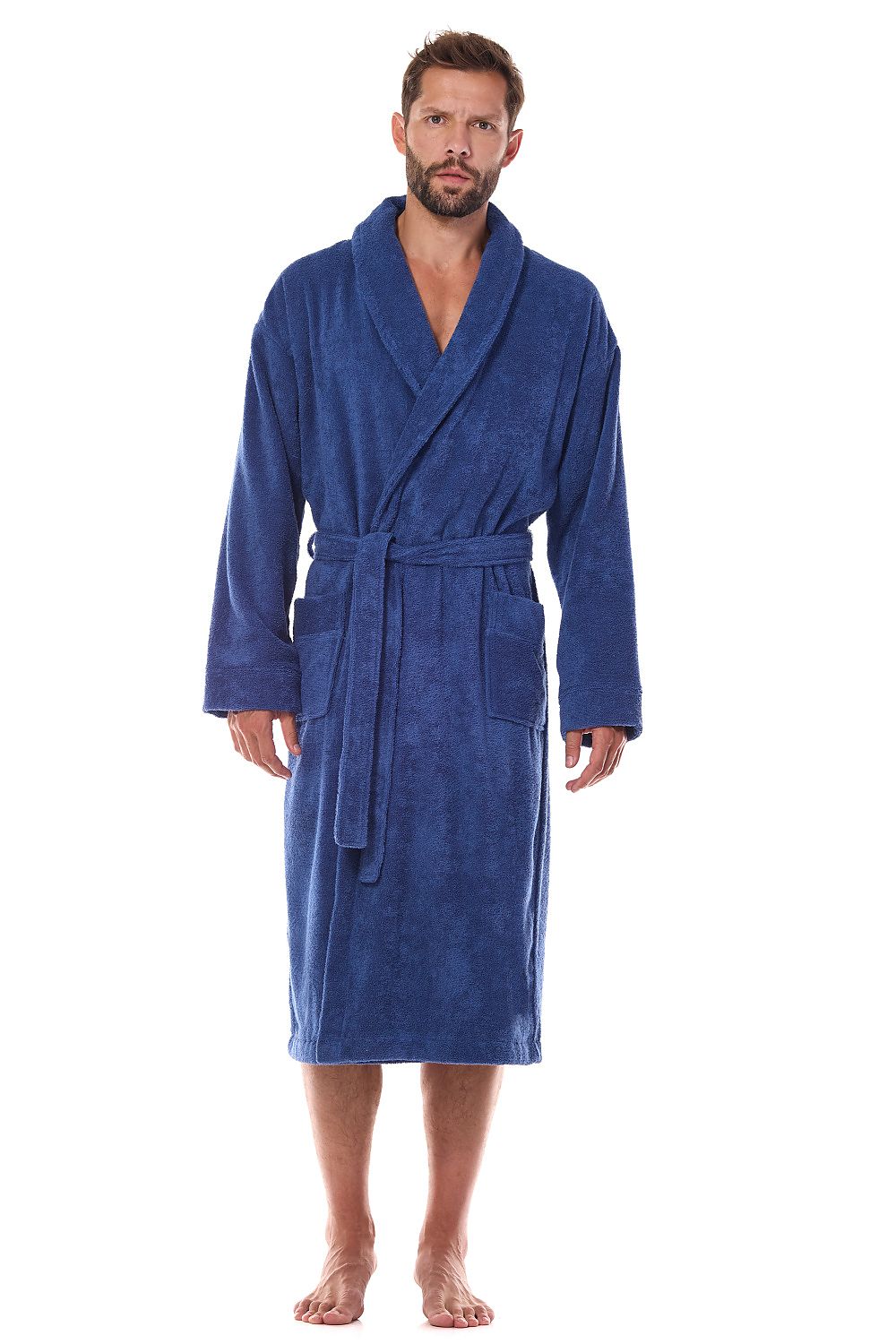 Men’s Bathrobe model 199723 Navy Blue by L&L collection