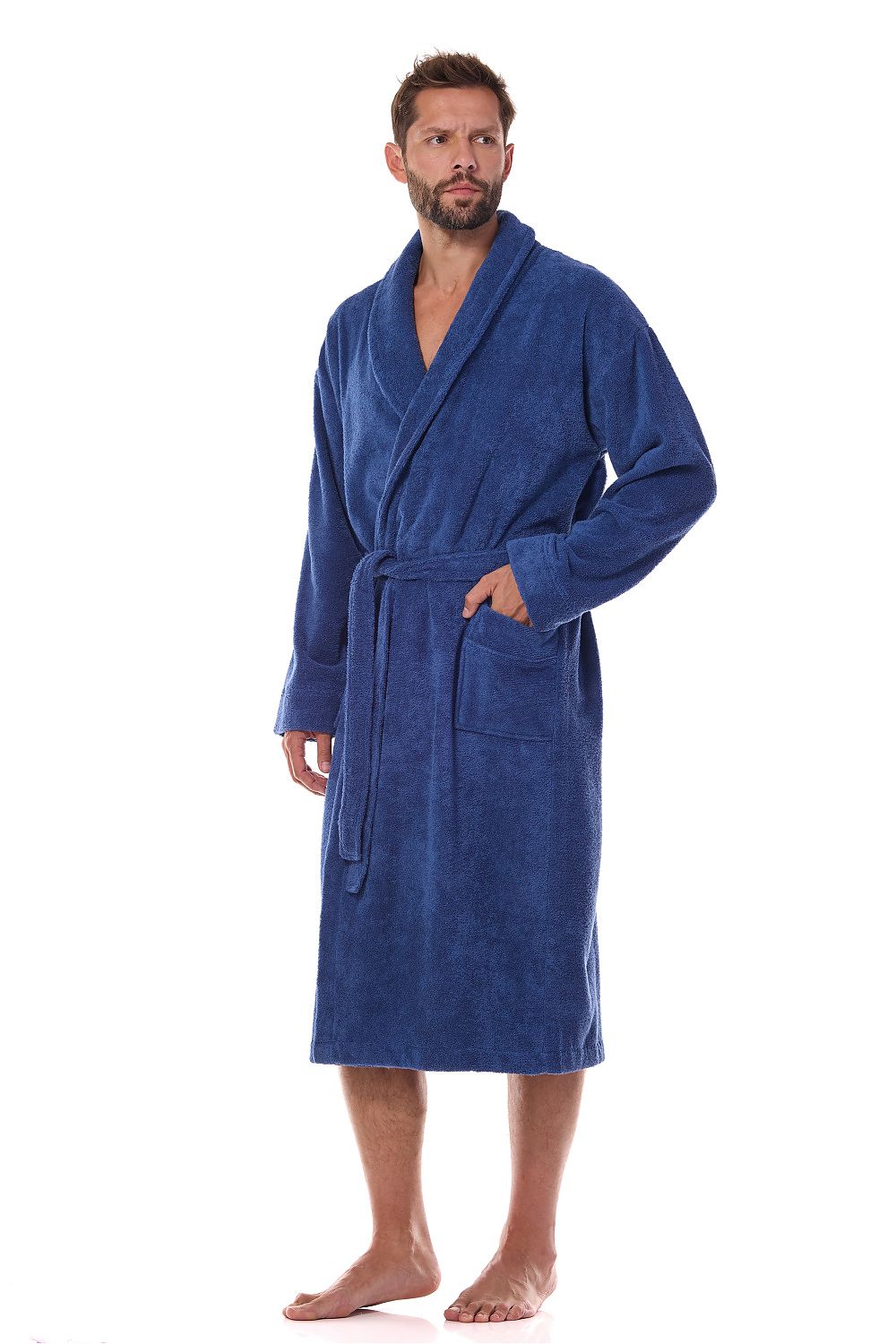 Men’s Bathrobe model 199723 Navy Blue by L&L collection