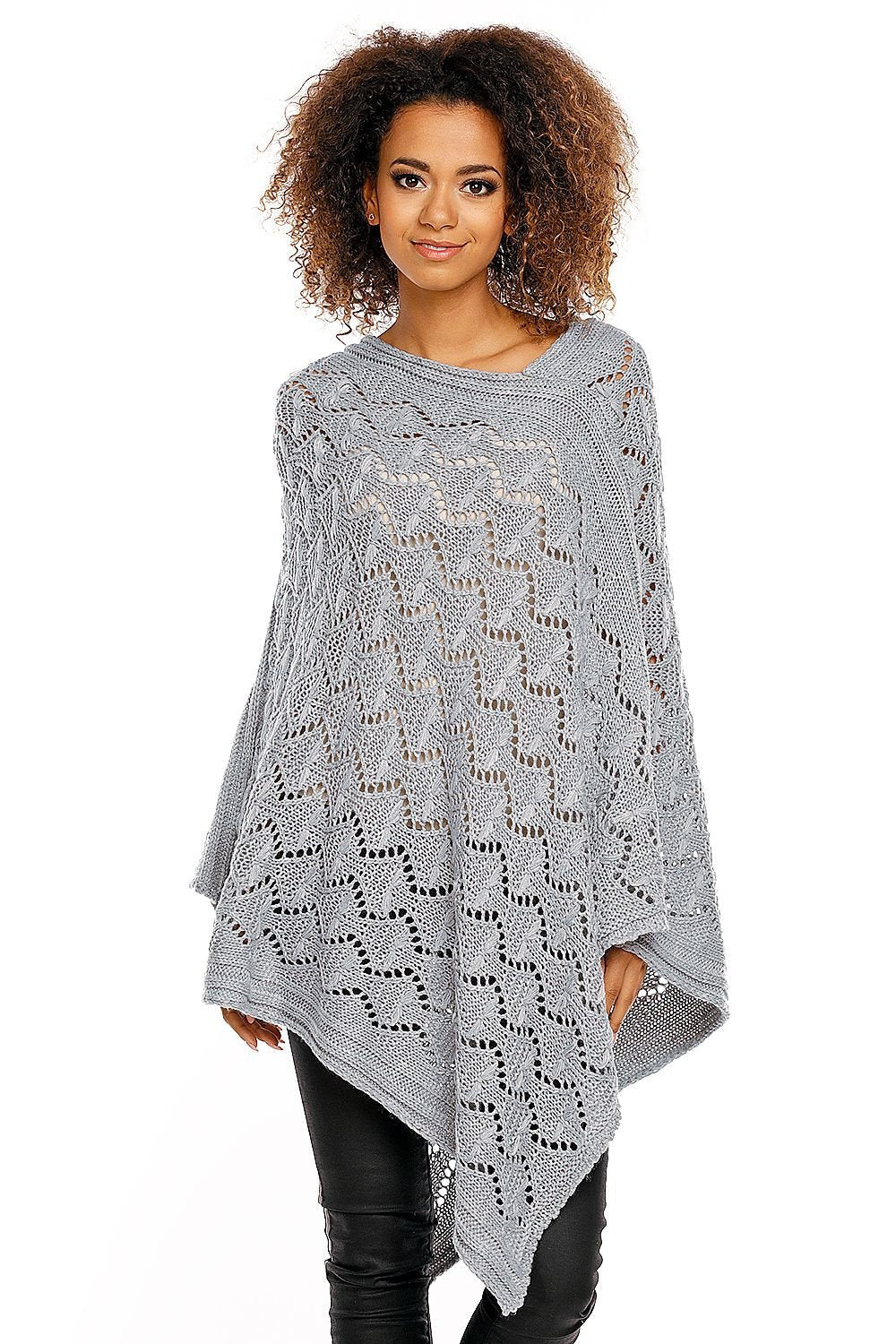 Poncho model 94519 Grey by PeeKaBoo - One Size Ponchos