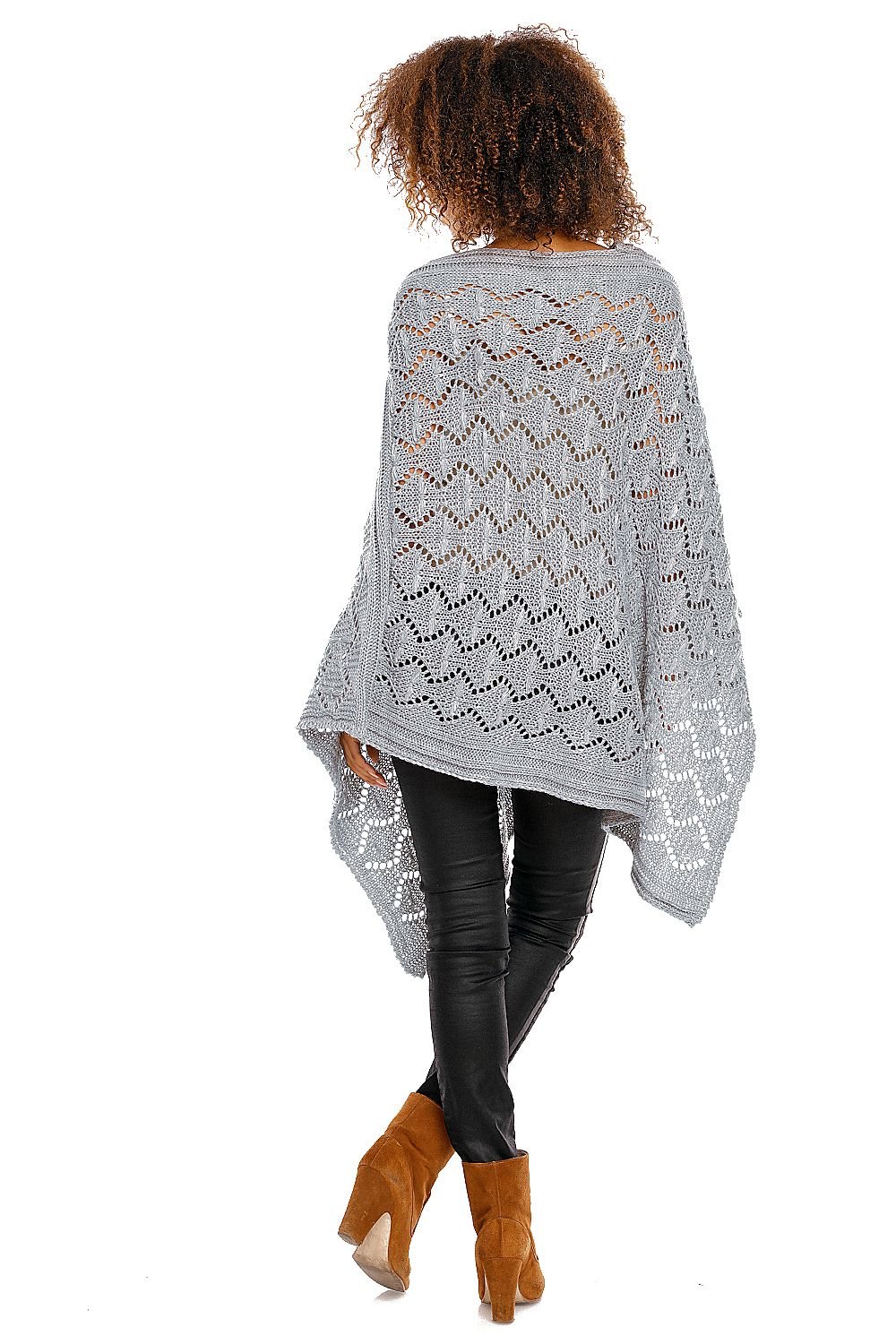 Poncho model 94519 Grey by PeeKaBoo - One Size Ponchos