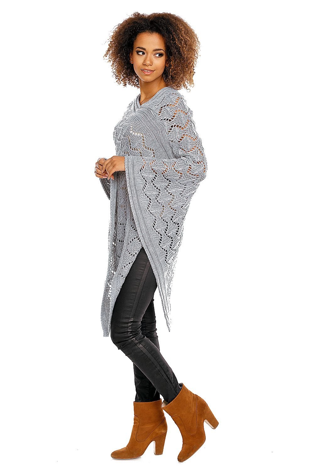 Poncho model 94519 Grey by PeeKaBoo - One Size Ponchos