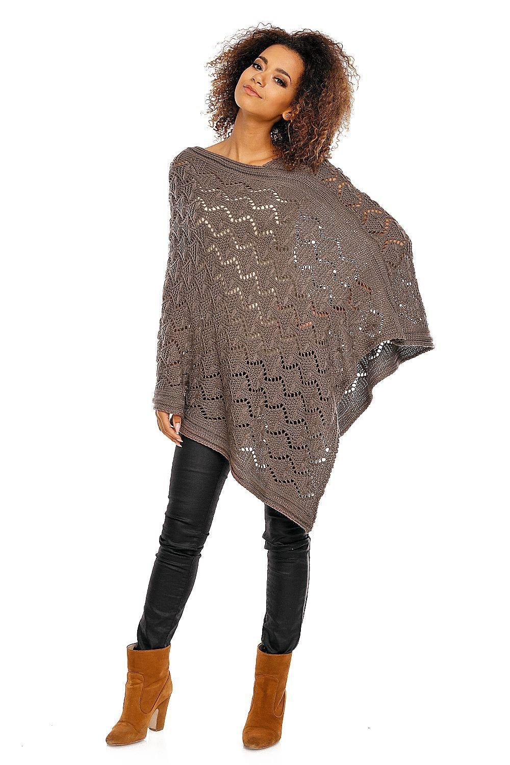 Poncho model 94520 Brown by PeeKaBoo - One Size Ponchos