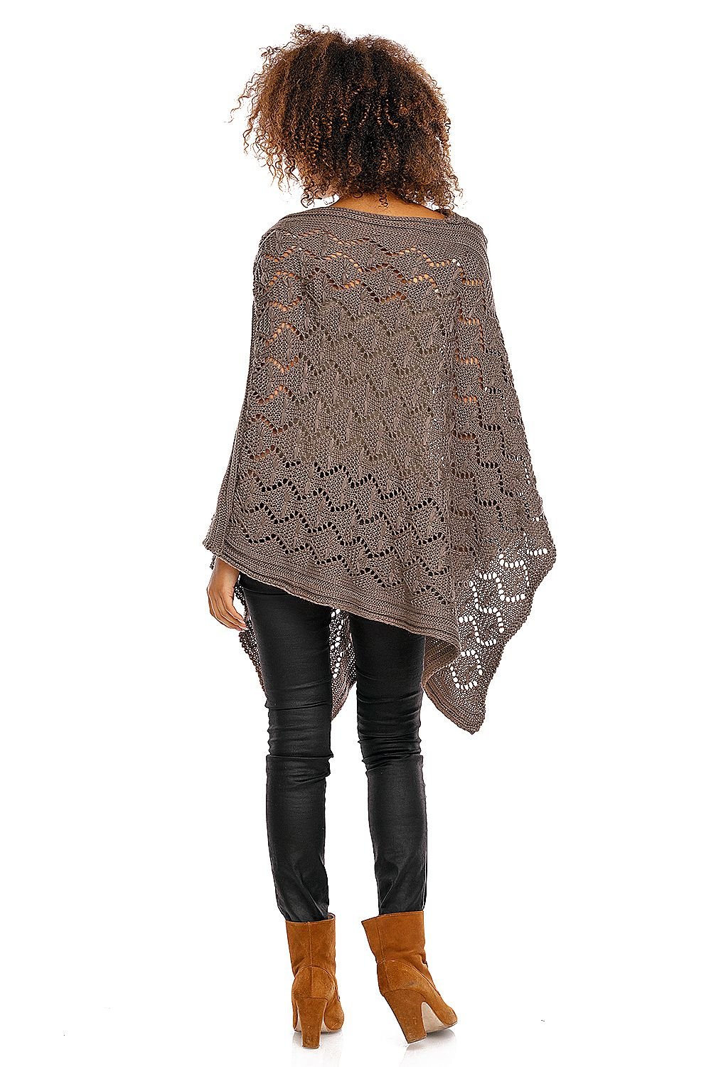 Poncho model 94520 Brown by PeeKaBoo - One Size Ponchos