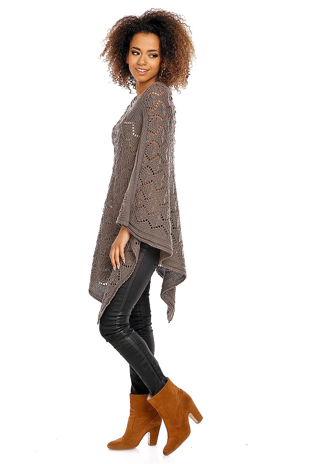 Poncho model 94520 Brown by PeeKaBoo - One Size Ponchos