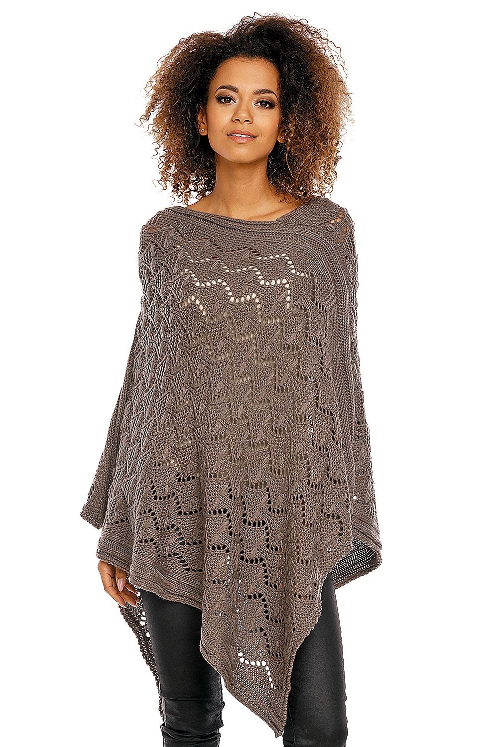 Poncho model 94520 Brown by PeeKaBoo - One Size Ponchos