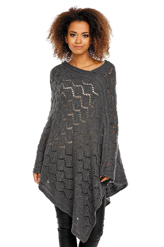 Poncho model 94521 Grey by PeeKaBoo - One Size Ponchos