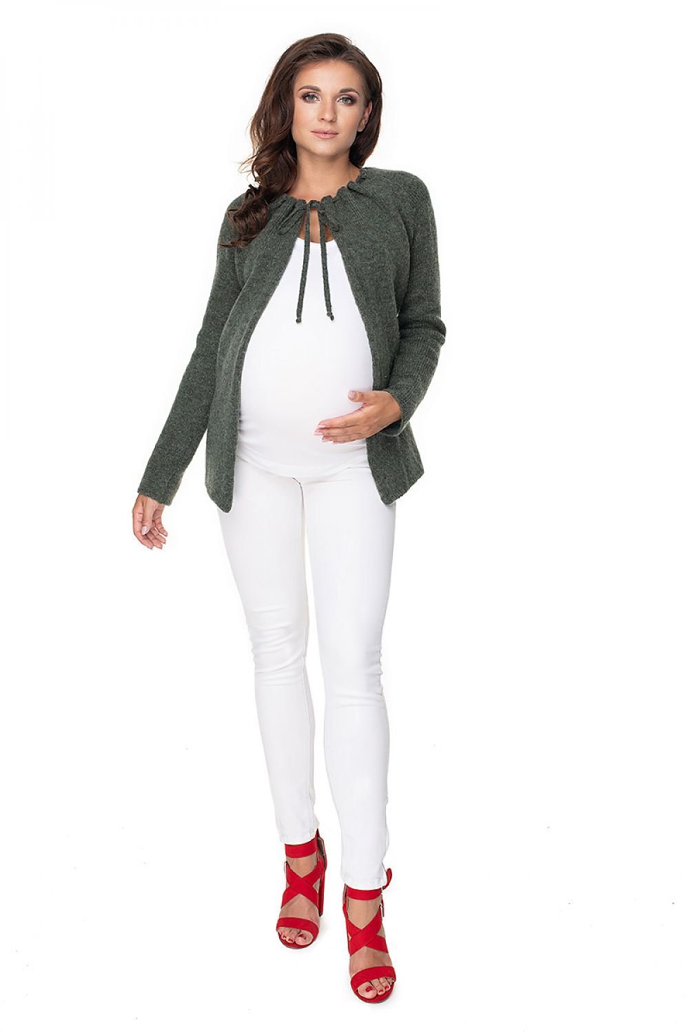 Pregnancy cardigan model 135984 Green by PeeKaBoo