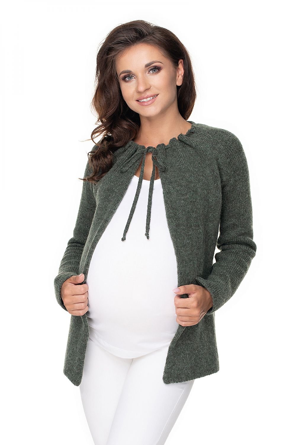 Pregnancy cardigan model 135984 Green by PeeKaBoo