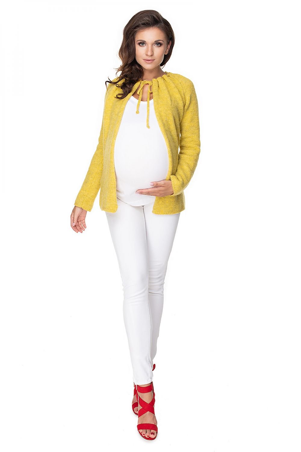 Pregnancy cardigan model 135985 Yellow by PeeKaBoo