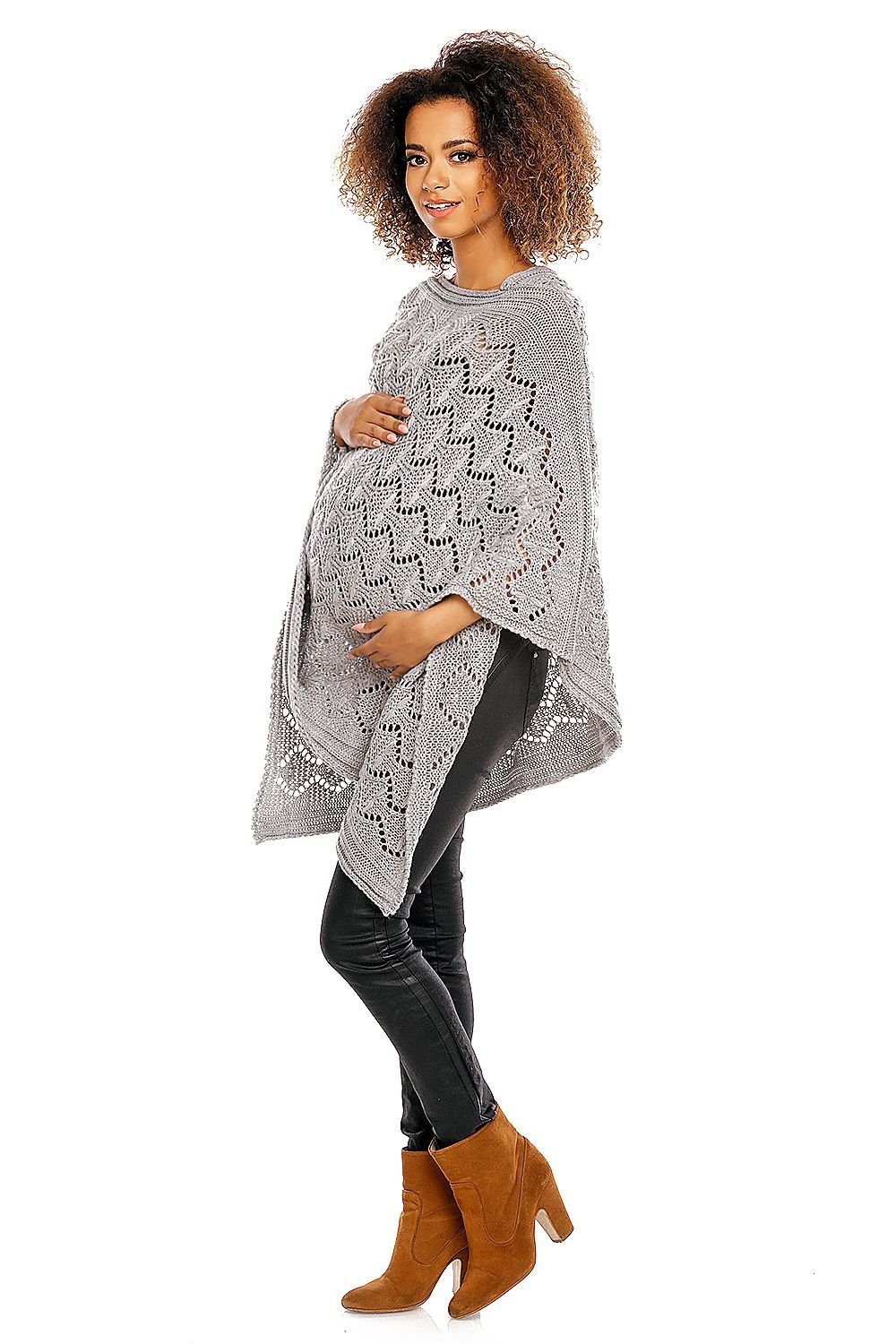 Pregnancy cardigan model 94515 Grey by PeeKaBoo - One Size