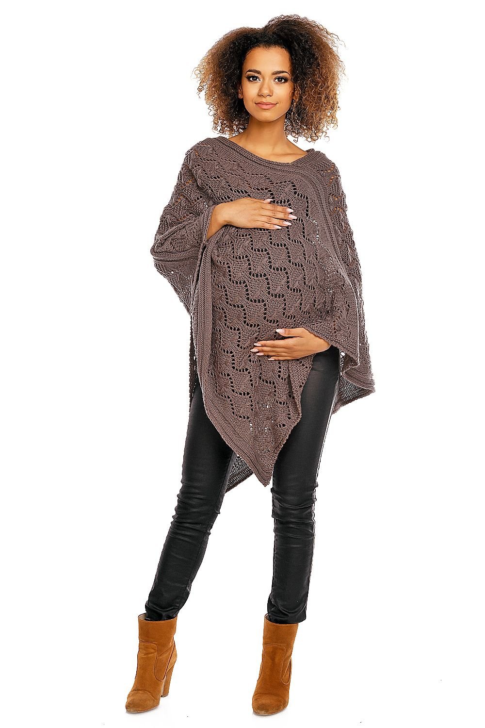 Pregnancy cardigan model 94516 Brown by PeeKaBoo - One Size