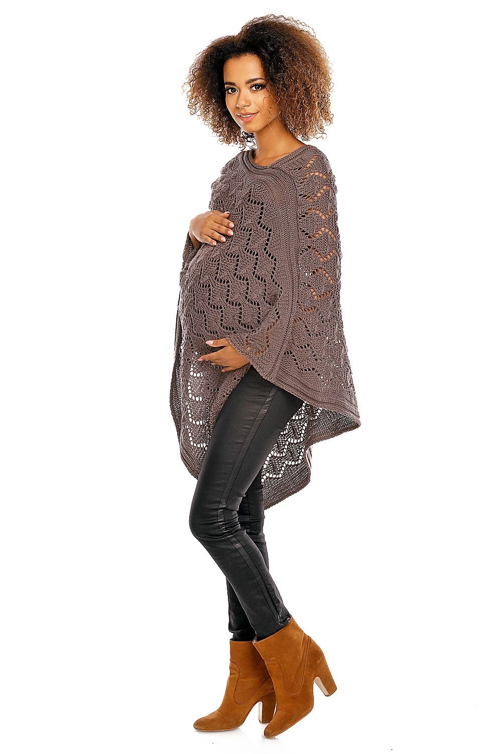 Pregnancy cardigan model 94516 Brown by PeeKaBoo - One Size