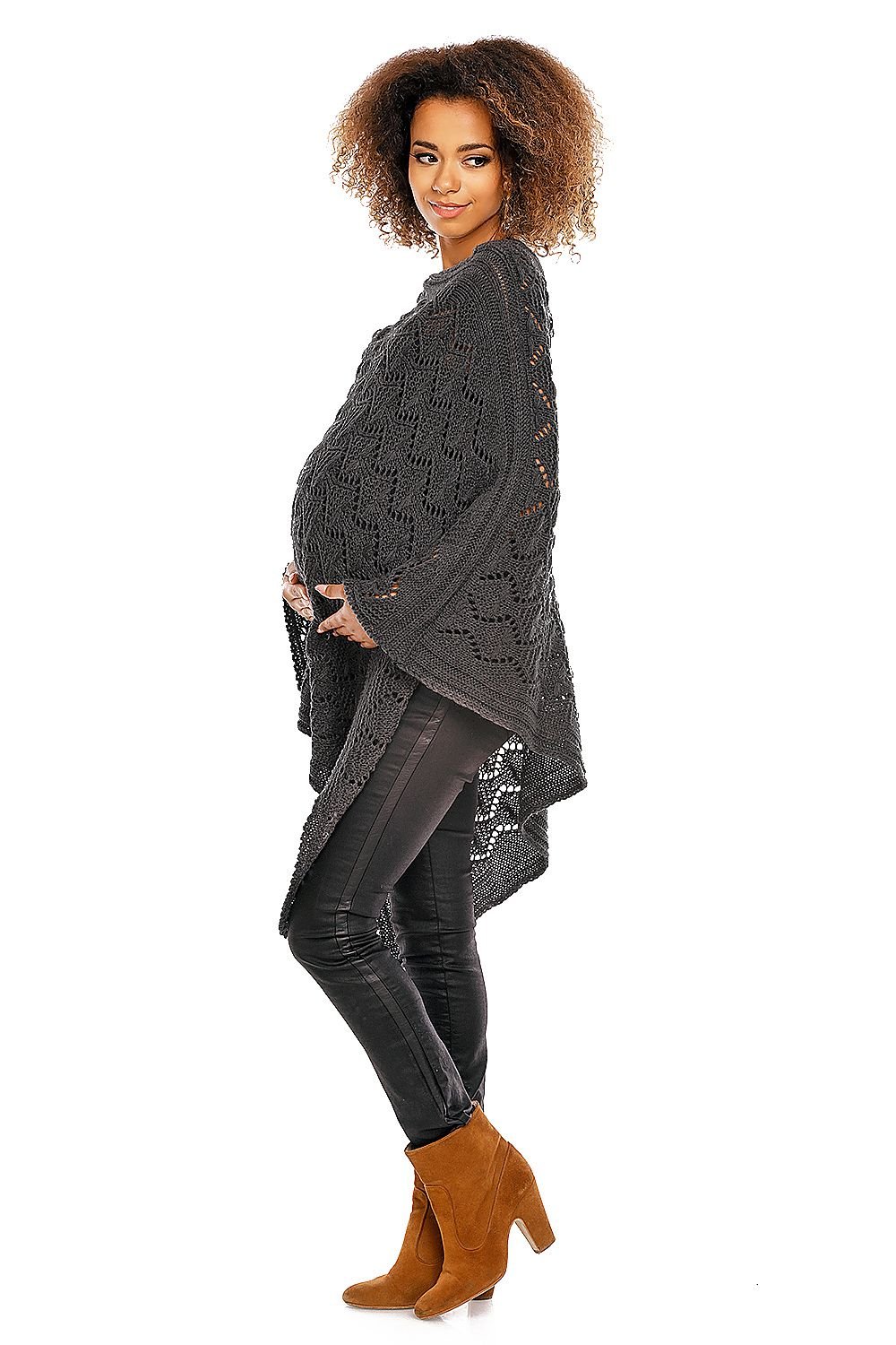 Pregnancy cardigan model 94517 Grey by PeeKaBoo - One Size