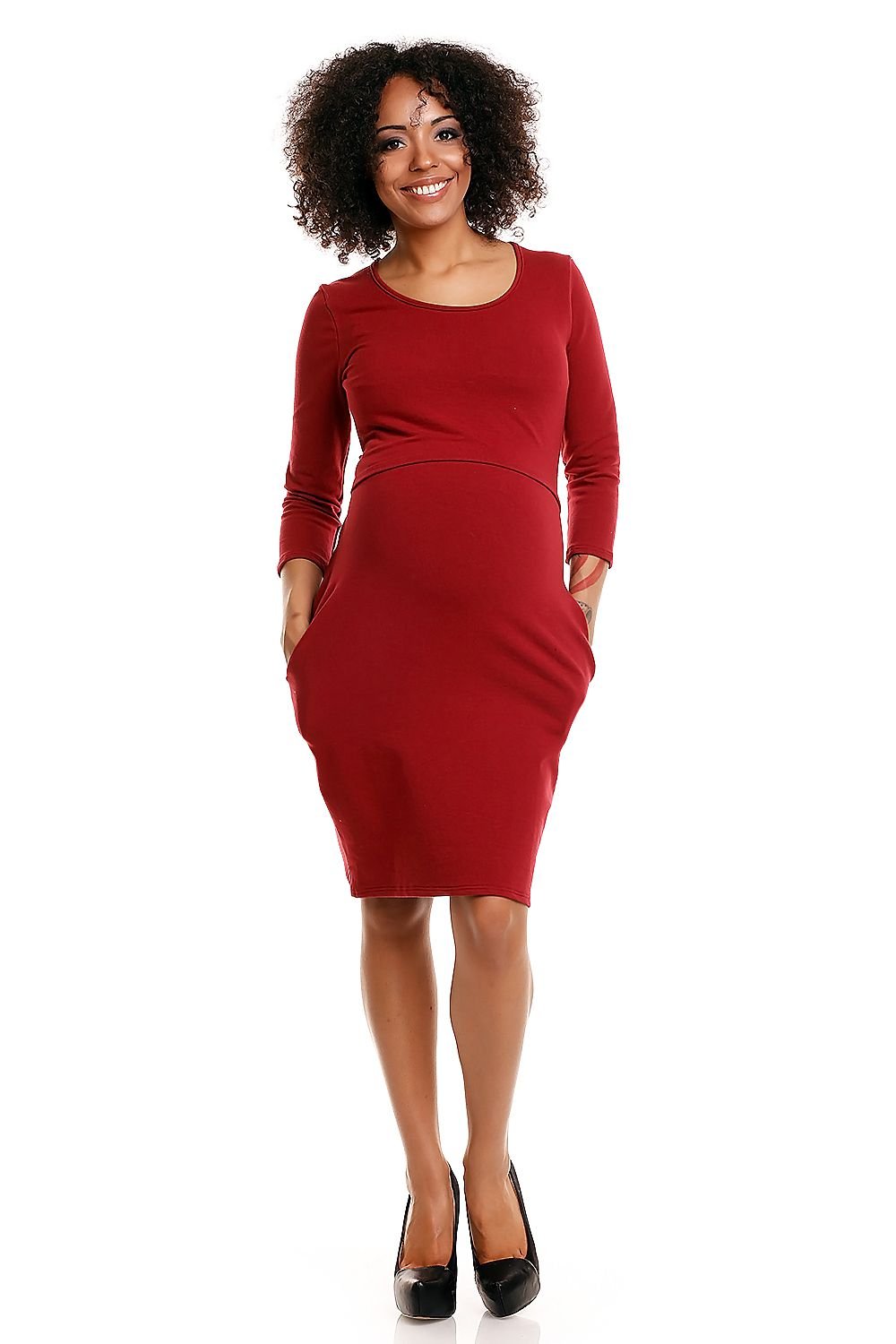 Pregnancy dress model 84434 Red by PeeKaBoo