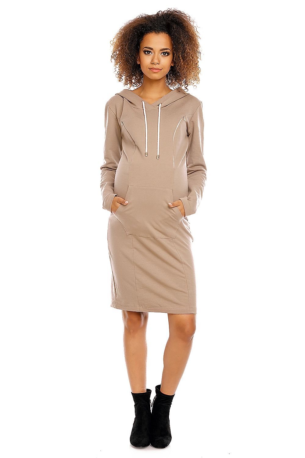 Pregnancy dress model 94412 Beige by PeeKaBoo - Dresses