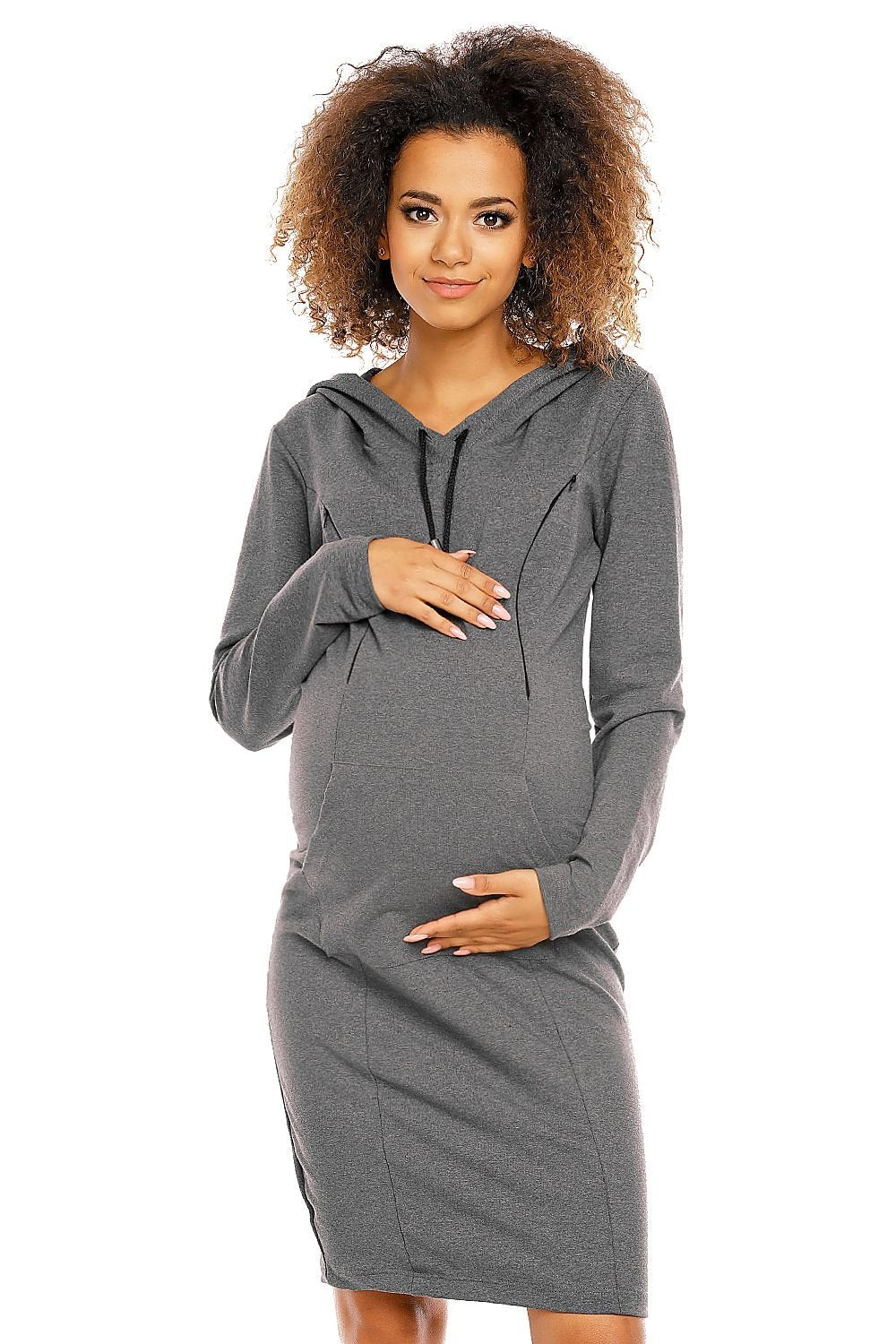 Pregnancy dress model 94413 Grey by PeeKaBoo - Dresses