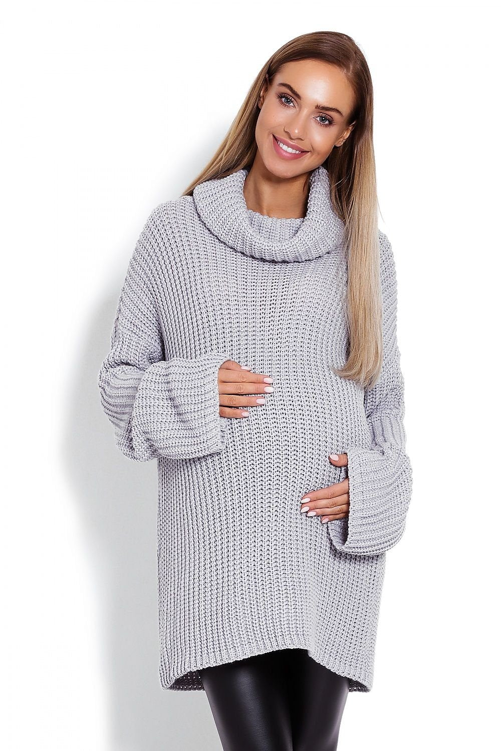 Pregnancy sweater model 122947 Grey by PeeKaBoo - One Size