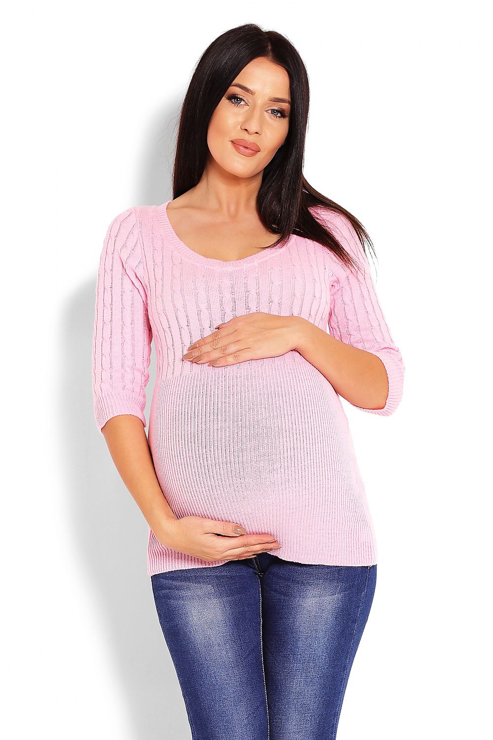 Pregnancy sweater model 123420 Pink by PeeKaBoo - One Size