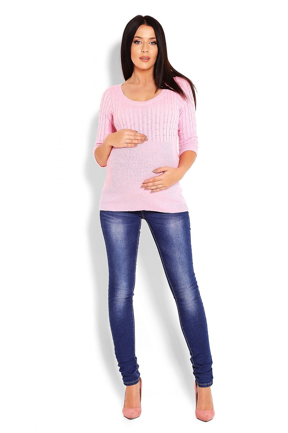 Pregnancy sweater model 123420 Pink by PeeKaBoo - One Size