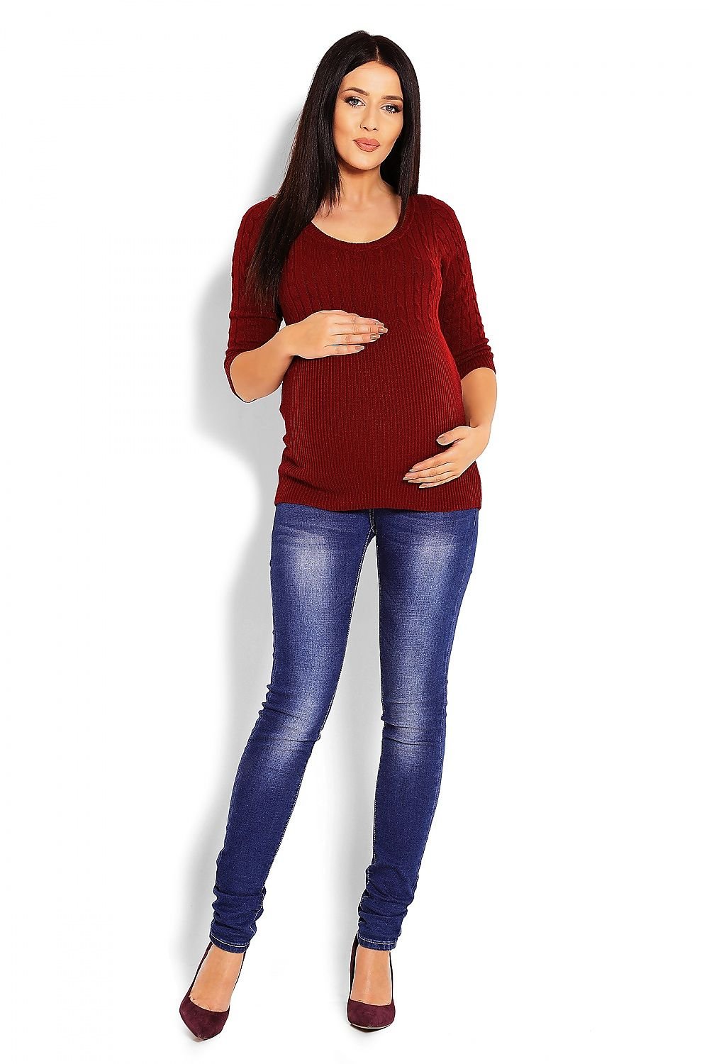 Pregnancy sweater model 123424 Red by PeeKaBoo - One Size