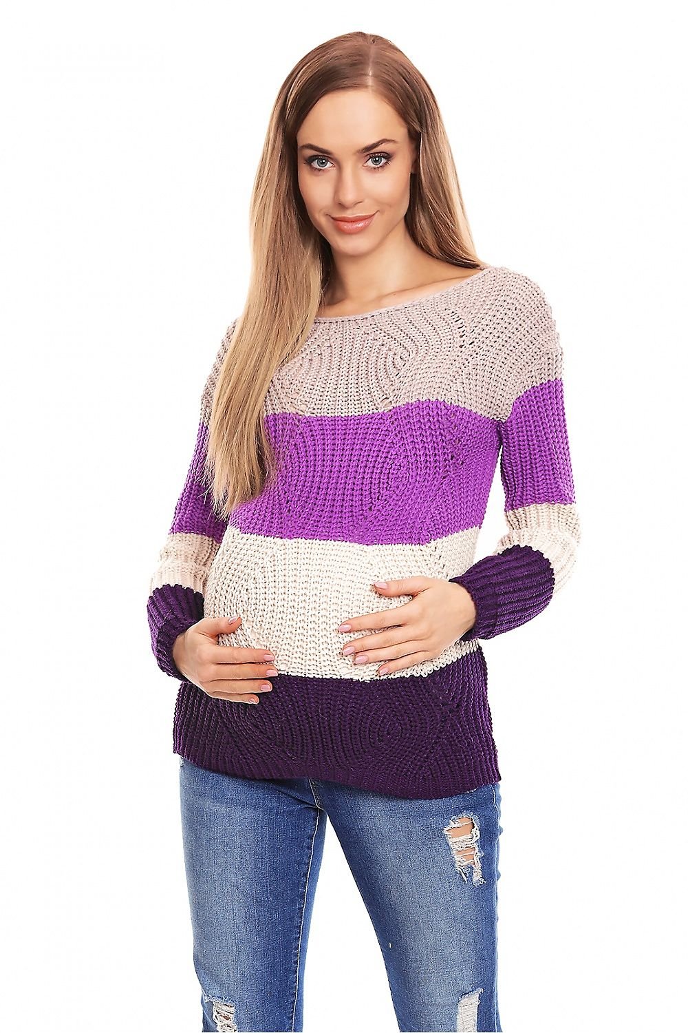 Pregnancy sweater model 132023 Multicolor by PeeKaBoo