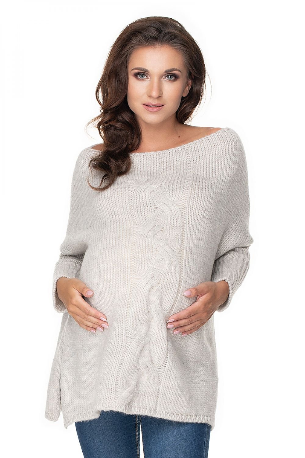 Pregnancy sweater model 135981 Grey by PeeKaBoo - One Size