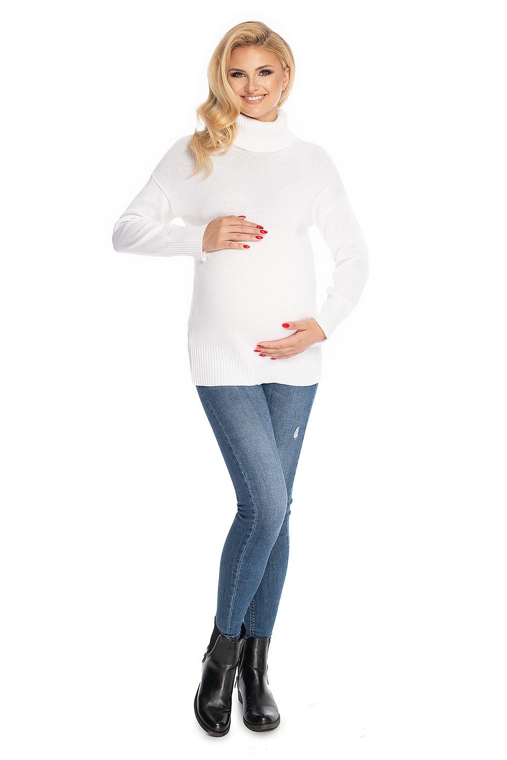 Pregnancy sweater model 147491 Beige by PeeKaBoo - One Size