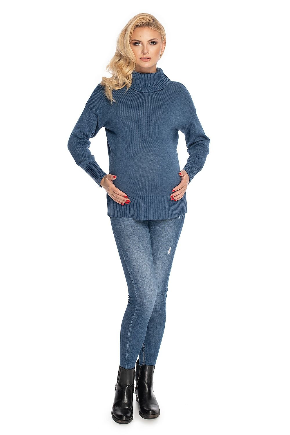 Pregnancy sweater model 147492 Blue by PeeKaBoo - One Size