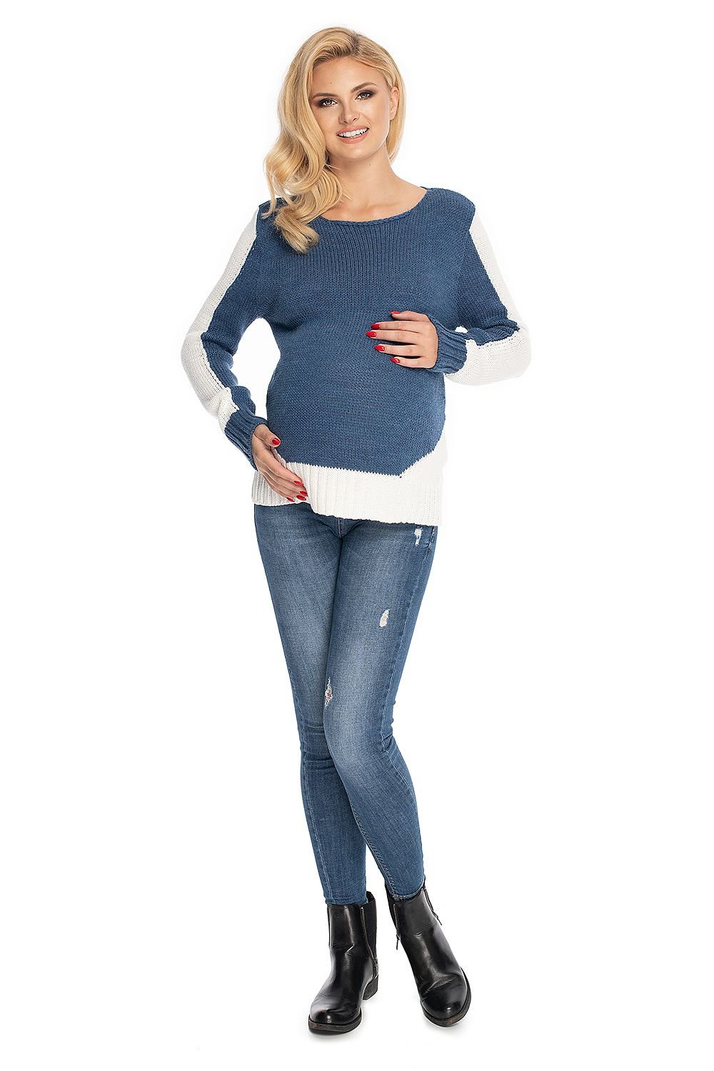 Pregnancy sweater model 147497 Blue by PeeKaBoo - One Size