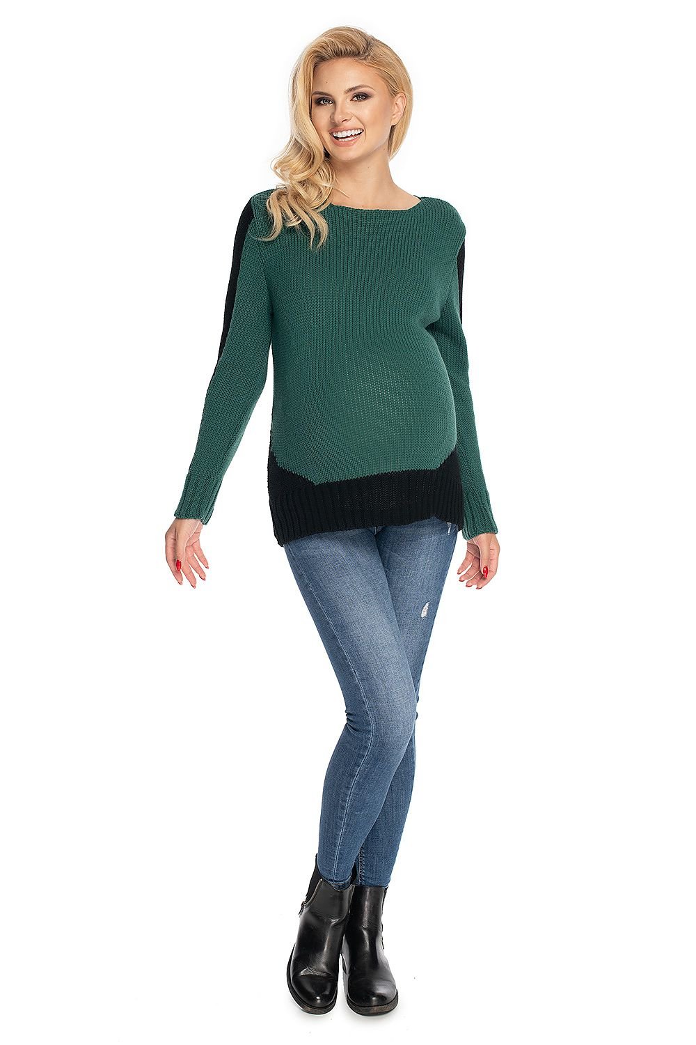 Pregnancy sweater model 147498 Green by PeeKaBoo - One Size