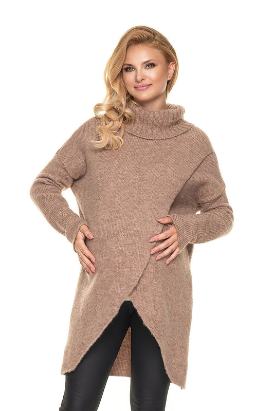 Pregnancy sweater model 157712 Beige by PeeKaBoo - One Size