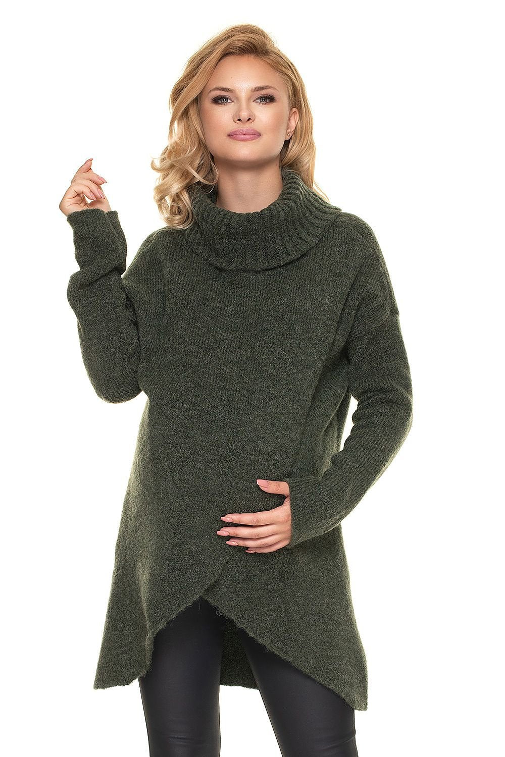 Pregnancy sweater model 157714 Green by PeeKaBoo - One Size