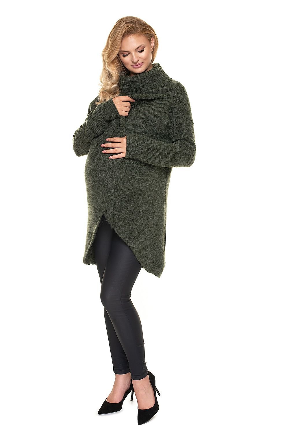 Pregnancy sweater model 157714 Green by PeeKaBoo - One Size