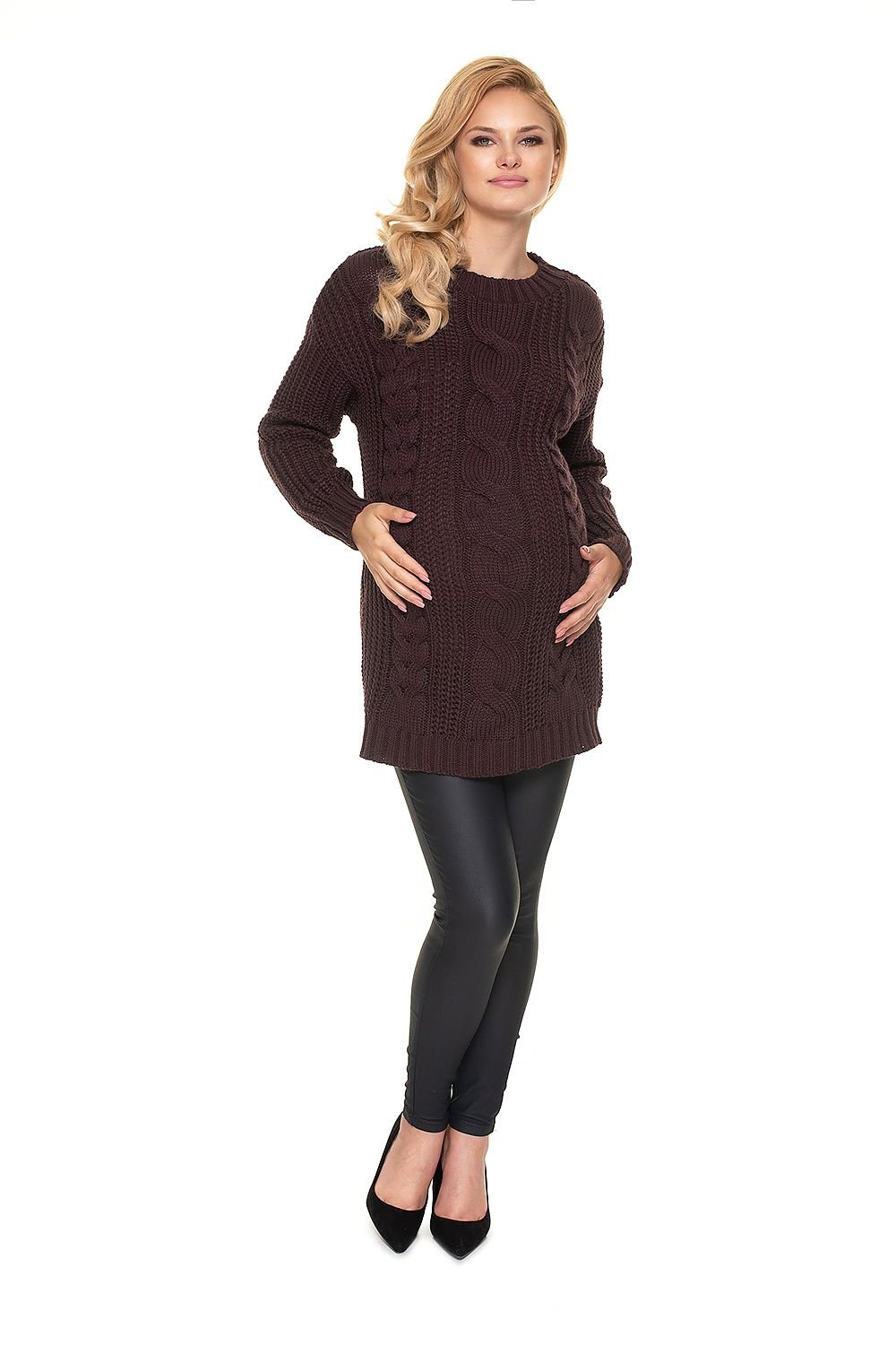 Pregnancy sweater model 157831 Brown by PeeKaBoo - One Size