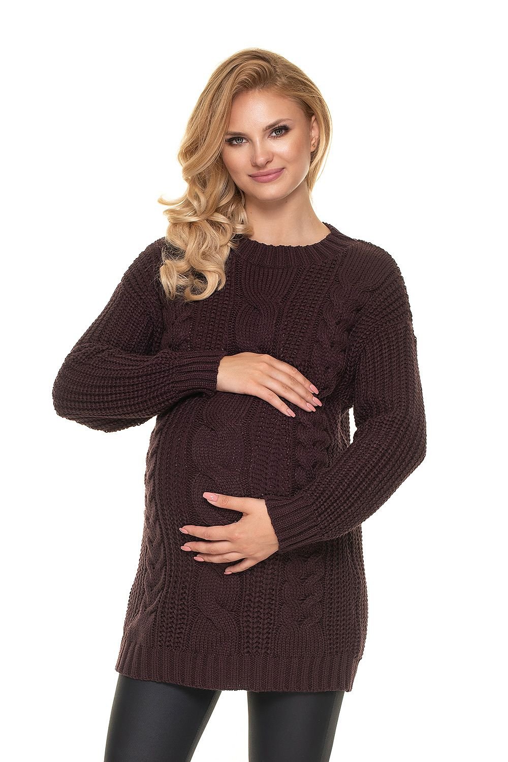 Pregnancy sweater model 157831 Brown by PeeKaBoo - One Size