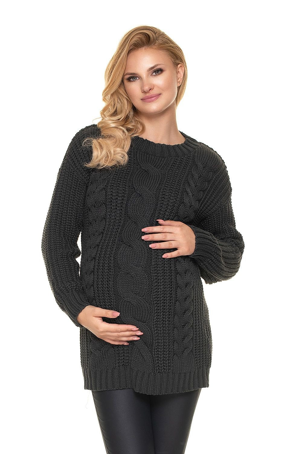 Pregnancy sweater model 157832 Grey by PeeKaBoo - One Size