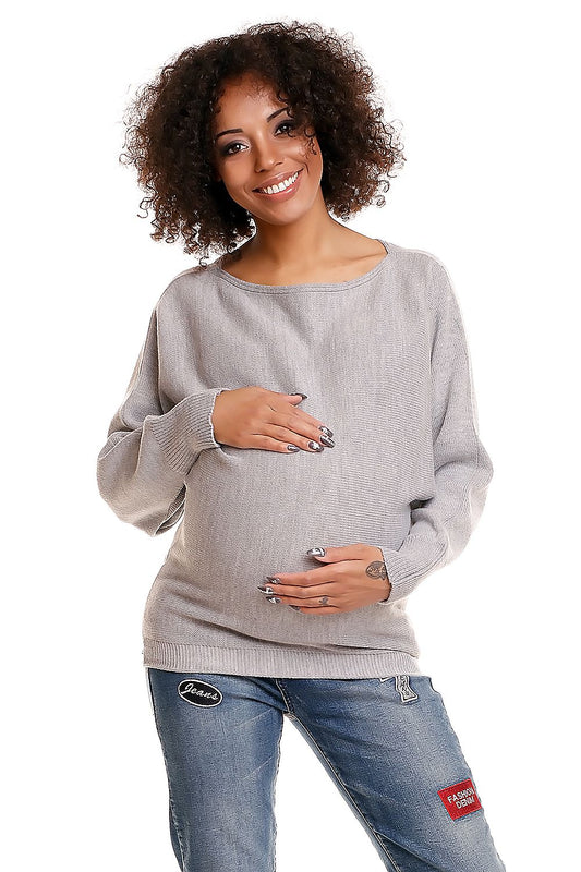 Pregnancy sweater model 84274 Grey by PeeKaBoo - One Size