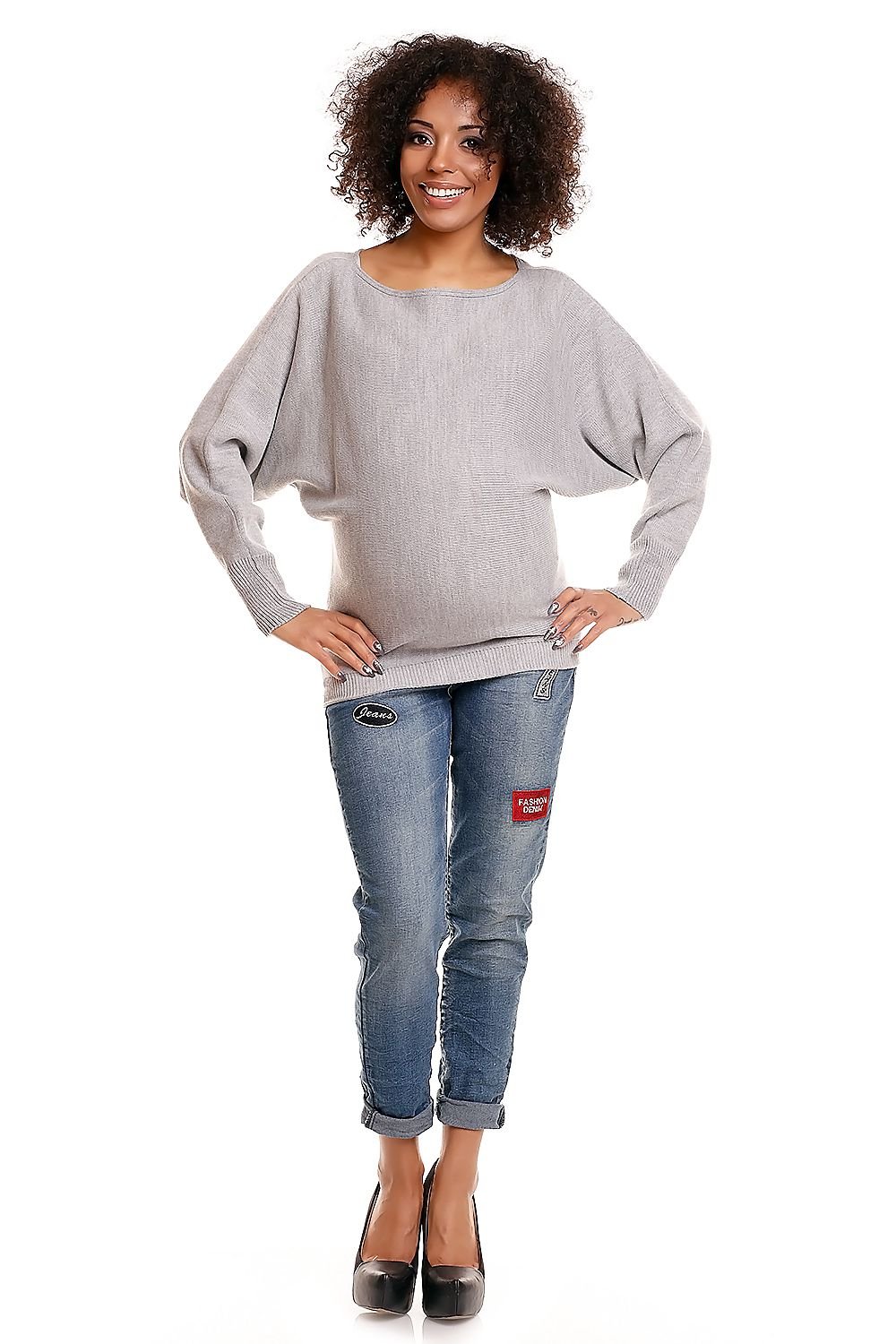 Pregnancy sweater model 84274 Grey by PeeKaBoo - One Size