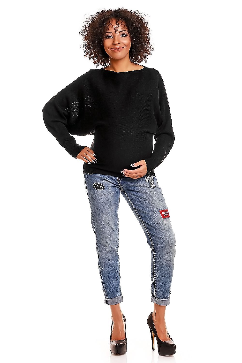 Pregnancy sweater model 84276 Black by PeeKaBoo - One Size