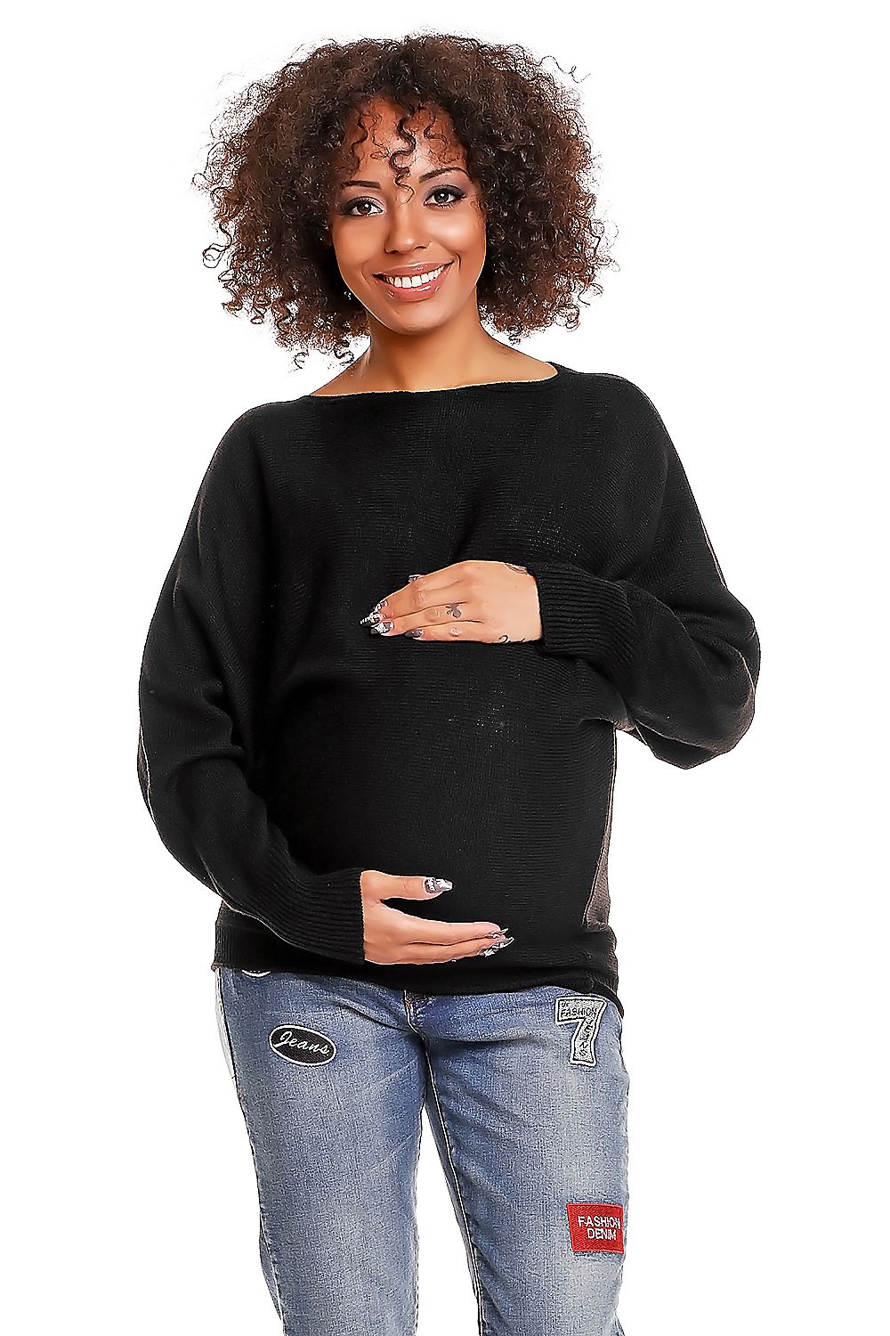 Pregnancy sweater model 84276 Black by PeeKaBoo - One Size