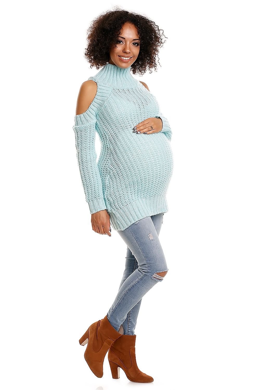 Pregnancy sweater model 84339 Blue by PeeKaBoo - One Size