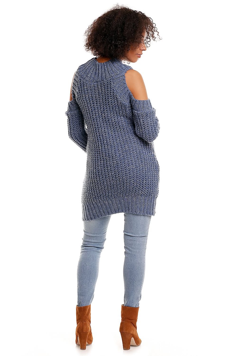 Pregnancy sweater model 84340 Blue by PeeKaBoo - One Size