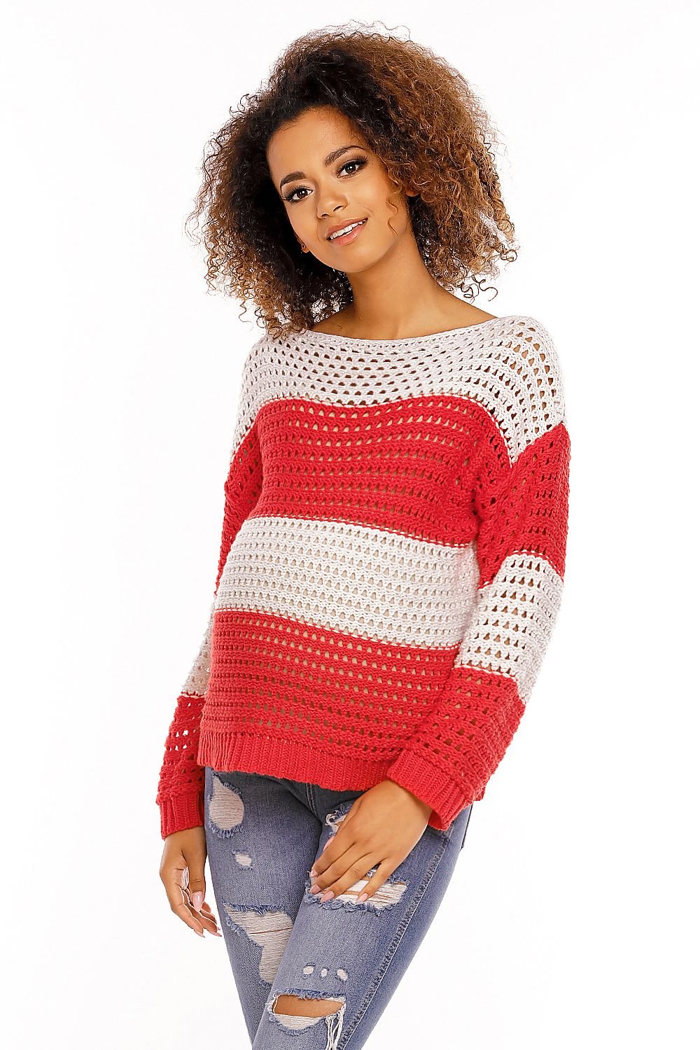 Pregnancy sweater model 94452 Red by PeeKaBoo - One Size