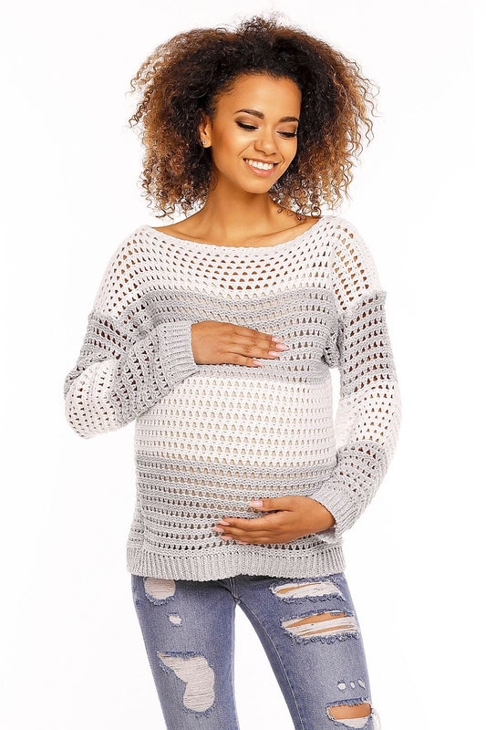 Pregnancy sweater model 94454 Grey by PeeKaBoo - One Size