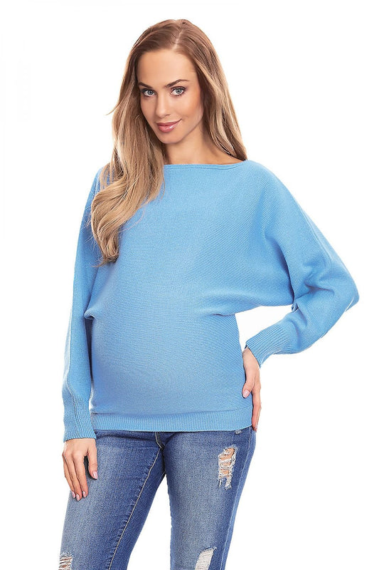 Pregnancy sweater model 94497 Blue by PeeKaBoo - One Size