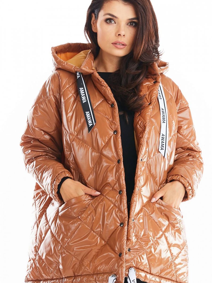 Quilted Jacket model 149757 Beige by awama - One Size -