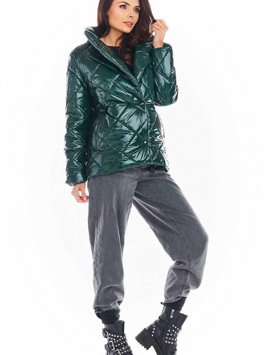 Quilted Jacket model 150776 Green by awama - Quilted Jackets