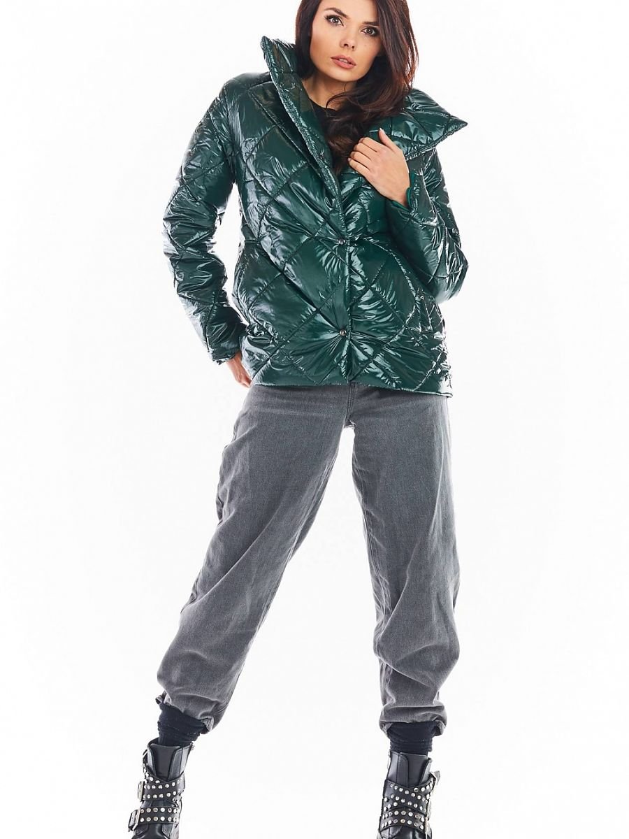 Quilted Jacket model 150776 Green by awama - Quilted Jackets