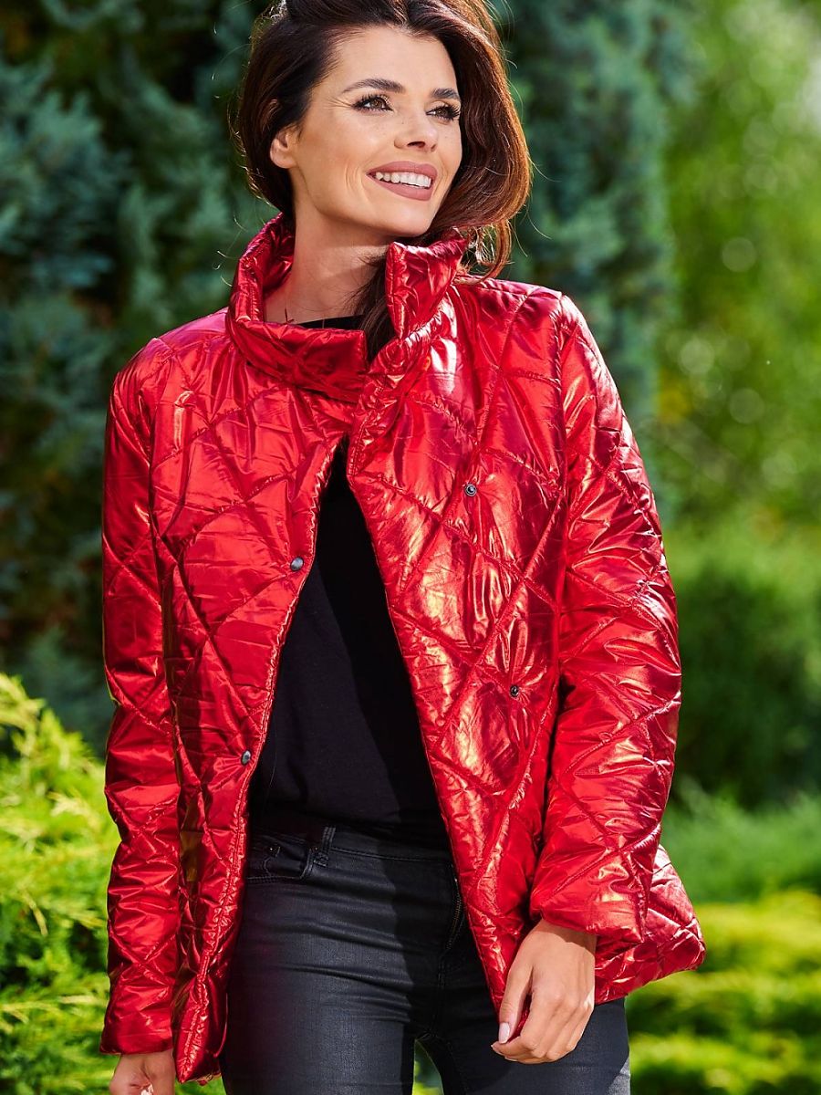 Quilted Jacket model 150778 Red by awama - Quilted Jackets